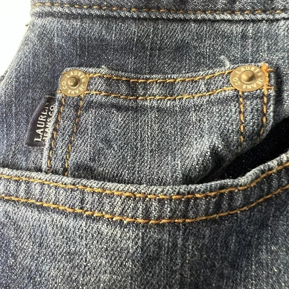 Lauren Ralph Lauren Straight Leg Jeans Sz 6 Denim 90s Style %98 Cotton - Picture 5 of 9
